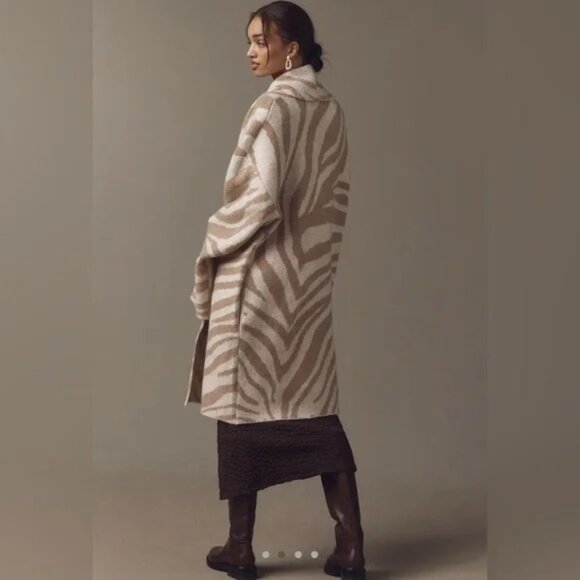 Anthropologie Women's Beige The Mariel Longline Cardigan Sweater Size O/S 2983 - Picture 9 of 12